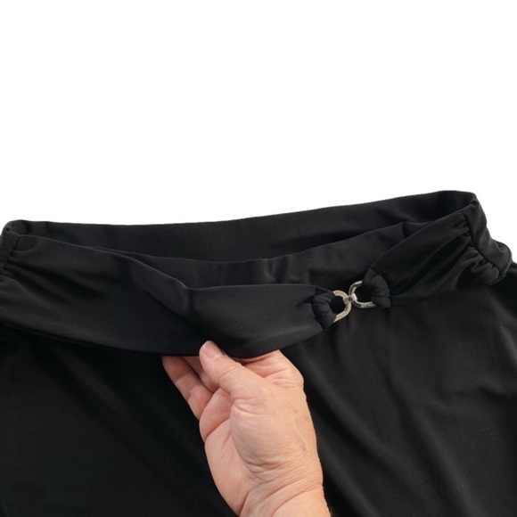 WHITE HOUSE BLACK MARKET Crop Pants Wide Leg Pull-On Capri Black Women Size M - Picture 4 of 13